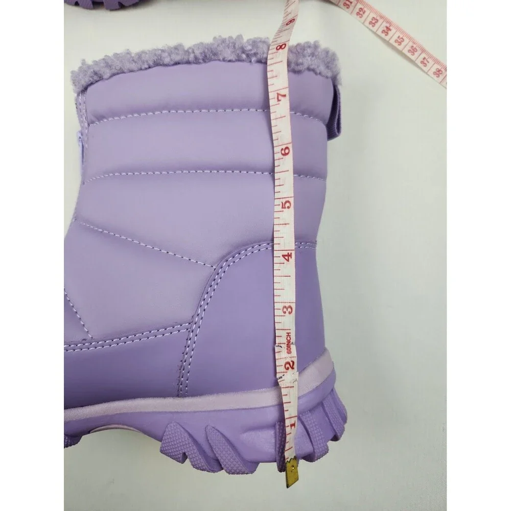 DSG Girls Quilted Menace 100g Winter Boots Girls 5 Purple Water-Resistant Sherpa